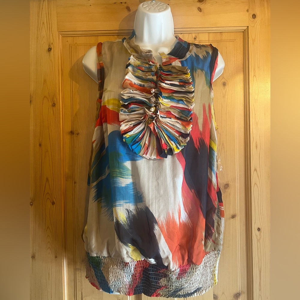 NWT 🪻BLUE VELVET Sleeveless Top 💯 Silk. XL